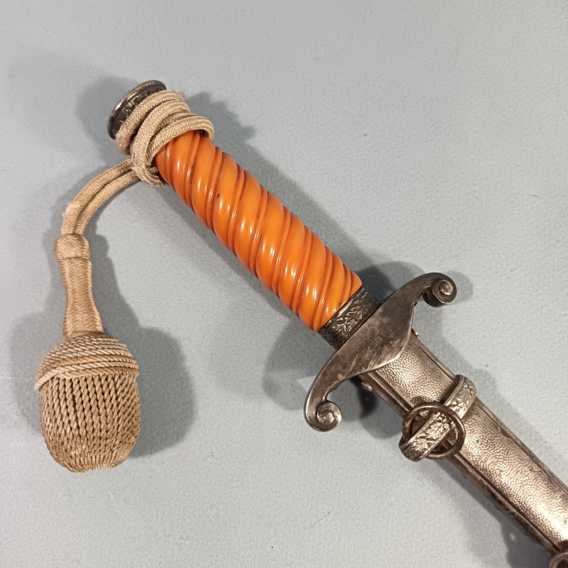 DAGUE ALLEMANDE WEHRMACHT POUR LA HEER MODELE 1935 AVEC POIGNEE ORANGE ET DRAGONNE MARQUAGE CARL WUSTHOF SOLINGEN